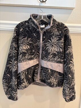 Nike Sportswear Grey/Black Floral Primaloft Oversize Fleece Jacket